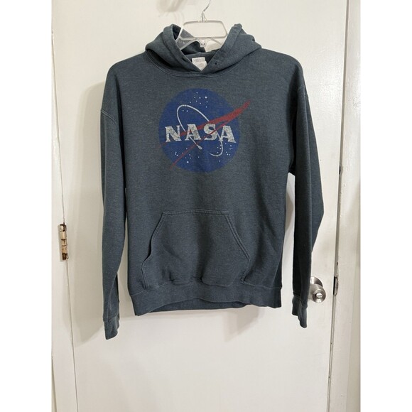 Gildan Other - Vintage Gildan NASA Hooded Sweatshirt- Medium. Grey